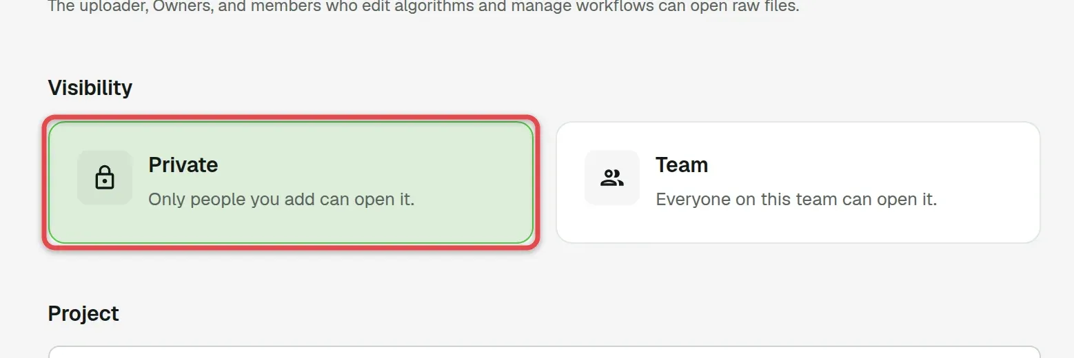 Visibility with Private selected